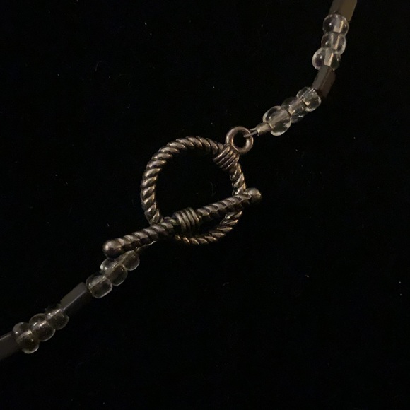 Vintage Glass bead W/metal beads Necklace 18in - Picture 4 of 5